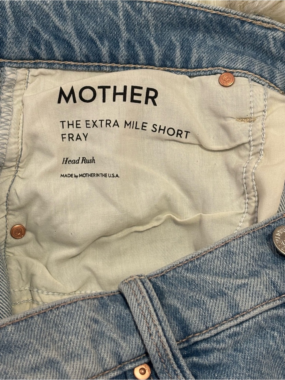 NWT MOTHER The Extra Mile Cutoff Short Head Rush Light Blue SZ 27 RV $238 - Picture 16 of 16